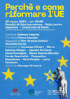 Research paper thumbnail of Perché e come riformare l’UE, incontro pubblico lunedì 25 marzo 2024, h 16, Sala lauree, Facoltà di Giurisprudenza, Sapienza, Università di Roma