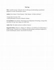 Research paper thumbnail of A painful message: Testing the roles of suffering and understanding in punishment judgments in second- and third-party contexts