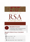 Research paper thumbnail of ”The limits of medical privacy in early modern Europe”
RSA, CHICAGO 21-23 March 2024
Panel “Privacy Context II: Health”