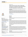 Research paper thumbnail of Infant outcome at four years of age after intrapartum sampling of scalp blood lactate for fetal assessment. A cohort study