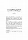 Research paper thumbnail of Welcome to Part One of the Fourth Volume of the Nottingham Insolvency and Business Law e-Journal (NIBLeJ)