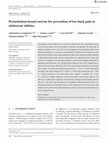 Research paper thumbnail of Perturbation‐based exercise for prevention of low‐back pain in adolescent athletes