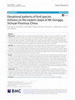 Research paper thumbnail of Elevational patterns of bird species richness on the eastern slope of Mt. Gongga, Sichuan Province, China