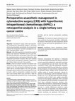 Research paper thumbnail of Perioperative anaesthetic management in cytoreductive surgery (CRS) with hyperthermic intraperitoneal chemotherapy (HIPEC): a retrospective analysis in a single tertiary care cancer centre