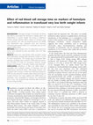 Research paper thumbnail of Effect of red blood cell storage time on markers of hemolysis and inflammation in transfused very low birth weight infants