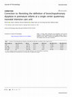 Research paper thumbnail of Correction to: Revisiting the definition of bronchopulmonary dysplasia in premature infants at a single center quaternary neonatal intensive care unit