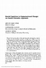 Research paper thumbnail of Social Cognition in Organizational Change: An Insider-Outsider Approach