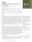 Research paper thumbnail of Perception on bioethics and animal welfare by veterinarians