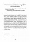 Research paper thumbnail of Influence of construction company size on the determining factors for construction and demolition waste management