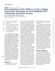 Research paper thumbnail of Determination of the Efficacy of the Antigen Extraction Technique in the Pathfinder-EIA Chlamydia Detection System