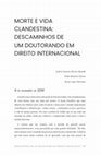 Research paper thumbnail of Morte e vida clandestina: descaminhos de um doutorando em direito internacional