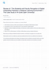 Research paper thumbnail of Review of: "The Students and Faculty Perception of Digital Citizenship Practices in Distance Learning Environment – The Case Study of Al-Quds Open University