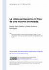 Research paper thumbnail of La crisis permanente. Crítica de una muerte anunciada