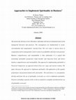 Research paper thumbnail of Approaches to Implement Spirituality in Business