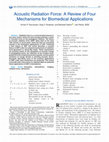 Research paper thumbnail of Acoustic Radiation Force: A Review of Four Mechanisms for Biomedical Applications