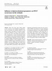 Research paper thumbnail of Influence of physicochemical parameters on PPCP occurrences in the wetlands