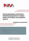 Research paper thumbnail of PANA Podsumowanie kontroli przeprowadzonych przez PANA do konca 30 czerwca 2023 r.