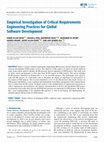 Research paper thumbnail of Empirical Investigation of Critical Requirements Engineering Practices for Global Software Development