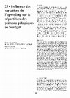 Research paper thumbnail of Influence des variations de l'upwelling sur la répartition des poissons pélagiques au Sénégal