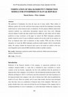 Research paper thumbnail of Verification of Mda Bankruptcy Prediction Models for Enterprises in Slovak Republic