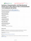 Research paper thumbnail of Synthesis, Characterization, Anti-Mycobacterial Activity and In Silico Study of New 2,5-disubstituted-1,3,4-oxadiazole derivatives