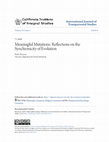 Research paper thumbnail of Meaningful Mutations: Reflections on the Synchronicity of Evolution