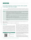 Research paper thumbnail of Low-grade intraductal carcinoma in minor salivary glands: A case report and clinical insights