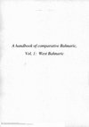 Research paper thumbnail of A Handbook of Comparative Bahnaric: volume 1 - West Bahnaric