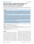 Research paper thumbnail of High-Throughput, Kingdom-Wide Prediction and Annotation of Bacterial Non-Coding RNAs