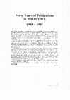 Research paper thumbnail of Forty Years of Publicationsin WILDFOWL1948 - 1987