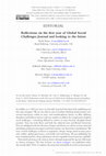 Research paper thumbnail of Reflections on the first year of Global Social Challenges Journal and looking to the future