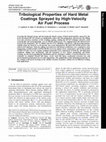 Research paper thumbnail of Tribological Properties of Hard Metal Coatings Sprayed by High-Velocity Air Fuel Process