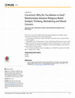 Research paper thumbnail of Correction: Why Do You Believe in God? Relationships between Religious Belief, Analytic Thinking, Mentalizing and Moral Concern