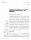 Research paper thumbnail of Relational Climate in the Workplace: Dimensions, Measurement, and Validation