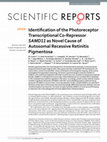 Research paper thumbnail of Identification of the Photoreceptor Transcriptional Co-Repressor SAMD11 as Novel Cause of Autosomal Recessive Retinitis Pigmentosa