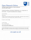 Research paper thumbnail of Understanding sovereign leadership as a response to terrorism: A post-foundational analysis