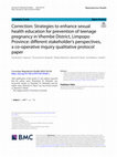 Research paper thumbnail of Correction: Strategies to enhance sexual health education for prevention of teenage pregnancy in Vhembe District, Limpopo Province: different stakeholder’s perspectives, a co-operative inquiry qualitative protocol paper