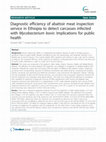 Research paper thumbnail of Diagnostic efficiency of abattoir meat inspection service in Ethiopia to detect carcasses infected with Mycobacterium bovis: Implications for public health