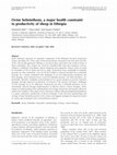 Research paper thumbnail of Ovine helminthosis, a major health constraint to productivity of sheep in Ethiopia