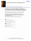 Research paper thumbnail of The Effects Of Corporate Websites Usability Of Travel Agencies On Their Technological Capabilities