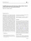 Research paper thumbnail of Unskilled and unaware in the classroom: College students’ desired grades predict their biased grade predictions