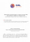 Research paper thumbnail of Approximate pricing formula to capture leverage effect and stochastic volatility of a financial asset