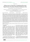 Research paper thumbnail of Effectiveness of Nanoclay in Stabilising Recycled High-Density Polyethene Modified Bituminous Mix