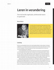 Research paper thumbnail of Leren in verandering: Over lerende organisaties, professionele teams en goed werk