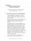 Research paper thumbnail of Proposal for Establishing a Graduate Program in Planetary Management "Those who think they can change the world are the ones who do." Steve Jobs