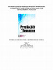 Research paper thumbnail of Student Leaders and Psychology Professors' Commitment and Satisfaction:  Basis for Development Program