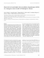 Research paper thumbnail of Brain-Derived Neurotrophic Factor Modulates Dopaminergic Deficits in a Transgenic Mouse Model of Huntington’s Disease.