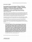 Research paper thumbnail of Functional characterization of threeCYP21A2sequence variants (p.A265V, p.W302S, p.D322G) employing a yeast co-expression system