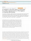 Research paper thumbnail of A mutation in the POT1 gene is responsible for cardiac angiosarcoma in TP53-negative Li-Fraumeni-like families