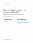 Research paper thumbnail of Abuse of religious authority or electoral judicial abuse